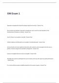 OM Exam 1 Questions with Correct Answers &vert;VERIFIED&excl;&excl;&excl;&excl;