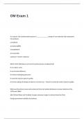 OM Exam 1 Questions with Correct Answers &vert;GRADED A&plus;