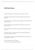 OM Final Exam Questions and Answers