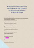 PEARSON VUE STATE HEALTH INSURANCE PRACTICE EXAM &sol; Q-BANK &sol; COMPLETE ACCURATE QUIZZES WITH VERIFIED ANSWERS&comma; 2025 &sol; 2026&period; 