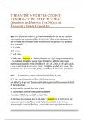 THERAPIST MULTIPLE-CHOICE  EXAMINATION&colon; PRACTICE TEST Questions and Answers &lpar;100&percnt; Correct Answers&rpar; Already Graded A&plus;
