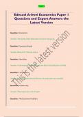 Edexcel A-level Economics Paper 1  Questions and Expert Answers the  Latest Version