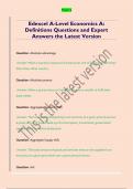 Edexcel A-level Economics  Questions and Expert Answers the Latest Version