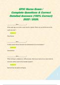 EPIC Nurse Exam &sol;  Complete Questions & Correct Detailed Answers &lpar;100&percnt; Correct&rpar; 2025 &sol; 2026&period; 