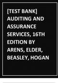 TEST BANK FOR AUDITING AND  ASSURANCE  SERVICES&comma; 16TH  EDITION BY  ARENS&comma; ELDER&comma;  BEASLEY&comma; HOGAN