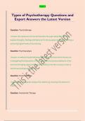  Psychotherapy Questions and Expert Answers the Latest Version