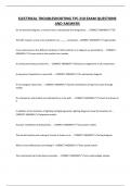 ELECTRICAL TROUBLESHOOTING TPC 210 EXAM QUESTIONS AND ANSWERS