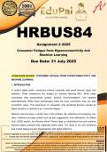 HRBUS84 Assignment 2 &lpar;LITERATURE REVIEW&rpar; 2025 - DUE 31 July 2025 -Consumer Fatigue from Hyperconnectivity and Machine Learning