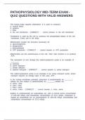 Pathophysiology Mid-Term Exam - QUIZ QUESTIONS