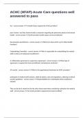 ACHC &lpar;HFAP&rpar;-Acute Care questions well answered to pass
