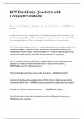 PCT Final Exam Questions with Complete Solutions