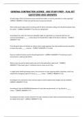 GENERAL CONTRACTOR LICENSE - KB2 STUDY PREP - FULL SET QUESTIONS AND ANSWERS