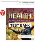Health and Health Care Delivery in Canada &ndash; Thompson&comma; 4th Edition &ndash; Complete Test Bank with Answers
