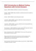 D521-Introduction to Medical Coding Questions with Correct Answers