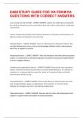 D402 STUDY GUIDE FOR OA FROM PA QUESTIONS WITH CORRECT ANSWERS