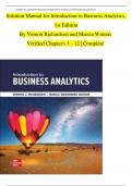 Introduction to Business Analytics &ndash; 1st Edition &ndash; Vernon Richardson & Marcia Watson &ndash; Verified Solution Manual Chapters 1&ndash;12