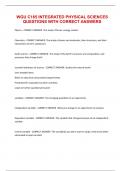 WGU C165 INTEGRATED PHYSICAL SCIENCES QUESTIONS WITH CORRECT ANSWERS