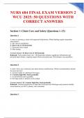 NURS 684 FINAL EXAM VERSION 2 WCU 2025&colon; 50 QUESTIONS WITH CORRECT ANSWERS