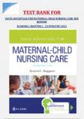TEST BANK FOR DAVIS ADVANTAGE FOR MATERNAL CHILD NURSING CARE 3RD EDITION SCANNELL CHAPTER 1 - 33 UPDATED 2023