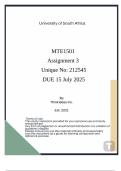 MTE1501 Assignment 3 &lpar;212545&rpar; DUE 15 July 20