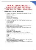 HESI RN EXIT EXAM 2025 &ndash; COMPREHENSIVE REVIEW & VERIFIED ANSWERS &vert; GRADED A&plus;