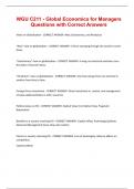 WGU C211 Global Economics for Managers Questions with Correct Answers