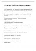 NUSC 2200 Final Exam with correct answers