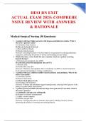 HESI RN EXIT ACTUAL EXAM 2025&colon; COMPREHENSIVE REVIEW WITH ANSWERS & RATIONALE