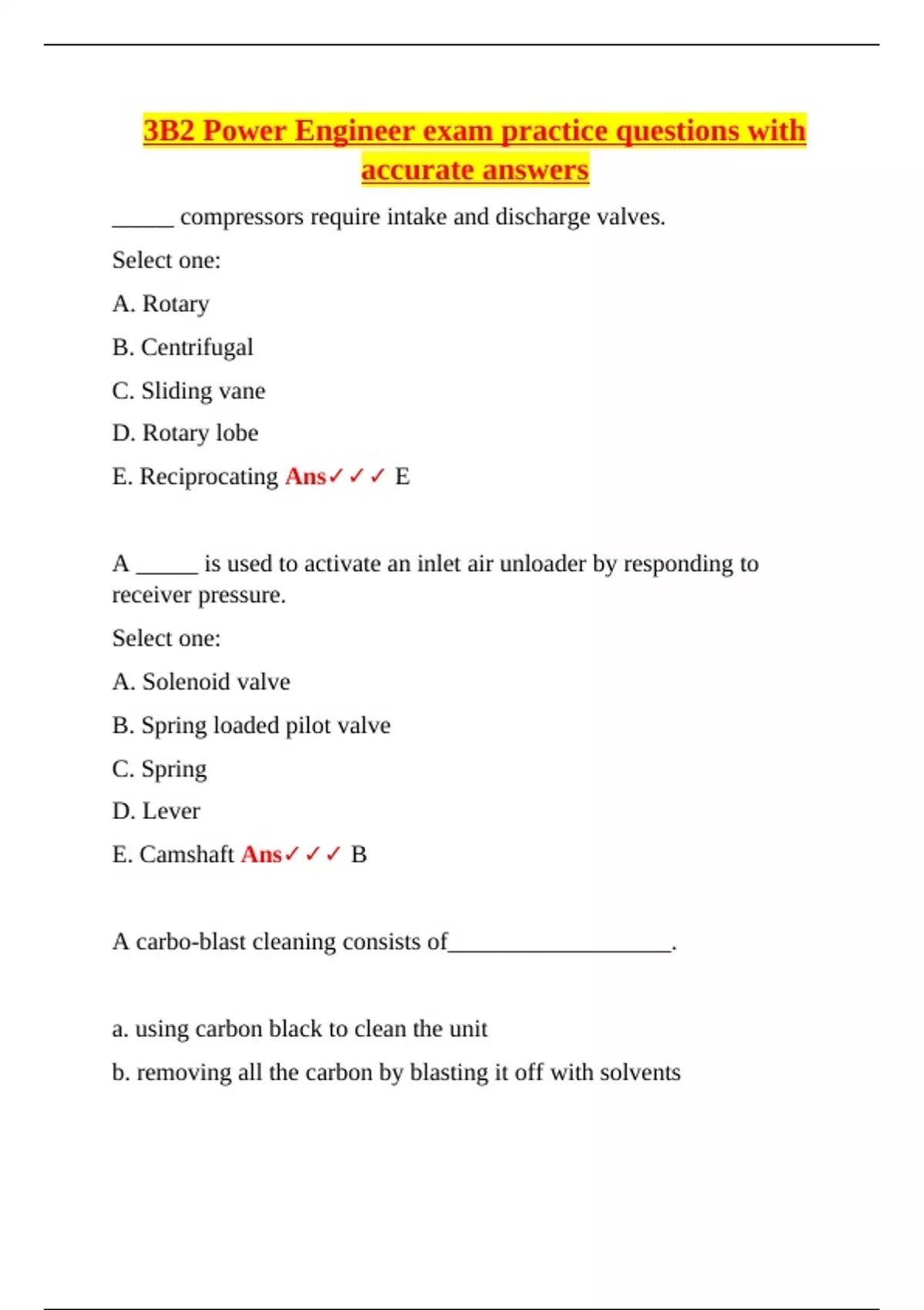 3B2 Power Engineer – Exam Practice Questions with Verified Answers ...