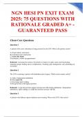 NGN HESI PN EXIT EXAM 2025&colon; 75 QUESTIONS WITH RATIONALE GRADED A&plus; - GUARANTEED PASS