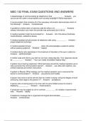 MED 102 FINAL EXAM QUESTIONS AND ANSWERS