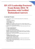 RN ATI Leadership Proctored Exam Retake 2024&colon; 70 Questions with Verified Rationalized Answers