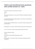 CDCA Local Anesthesia Exam questions with verified answers A&plus; rated 