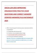 SNCOA LDR-303S IMPROVING  ORGANIZATIONS PRACTICE EXAM  QUESTIONS AND CORRECT ANSWERS  &lpar;VERIFIED ANSWERS&rpar; PLUS RATIONALES  2025