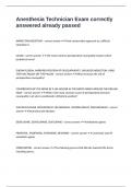 Anesthesia Technician Exam correctly answered already passed