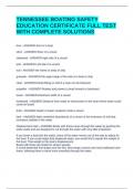 TENNESSEE BOATING SAFETY EDUCATION CERTIFICATE FULL TEST WITH COMPLETE SOLUTIONS