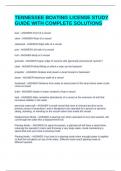 TENNESSEE BOATING LICENSE STUDY GUIDE WITH COMPLETE SOLUTIONS