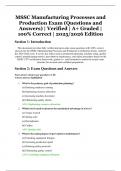 MSSC Manufacturing Processes and Production Exam &ndash; Questions and Answers &ndash; Verified &vert; A&plus; Graded &vert; 100&percnt; Correct &ndash; 2025&sol;2026 Edition