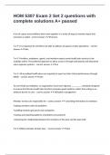 HOM 5307 Exam 2 Set 2 questions with complete solutions A&plus; passed