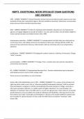 NBPTS EXCEPTIONAL NEEDS SPECIALIST EXAM QUESTIONS AND ANSWERS