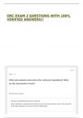 ORC EXAM 2 QUESTIONS WITH 100&percnt; VERIFIED ANSWERS&excl;&excl;