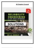 Solution Manual to Reliability Engineering&comma; 2nd Edition &lpar;Bradley&comma; 2024&rpar; &ndash; Covers All Chapters