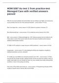 HOM 5307 ttu test 1 from practice-test Managed Care with verified answers passed