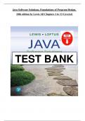 Complete Test Bank & Solutions Manual Java Software Solutions Foundations of Program Design&comma; 10th Edition by Lewis - 2025 Published All Chapters Covered &comma;Latest Edition&comma;