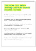TAP Series Food Safety Training Exam with verified detailed solutions 