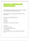 TAP series FSM Exam with verified answers