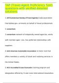 TAP &lpar;Travel Agent Proficiency Test&rpar; questions with verified detailed solutions 