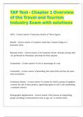 TAP Test - Chapter 1 Overview of the Travel and Tourism Industry Exam with solutions 