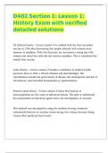 D402 Section 1 Lesson 1 History Exam with verified detailed solutions 