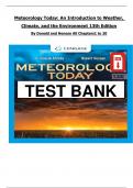 Test Bank With Solution Manual- Meteorology Today&colon; An Introduction to Weather&comma; Climate&comma; and the Environment 13th Edition by C&period; Donald Ahrens&comma;